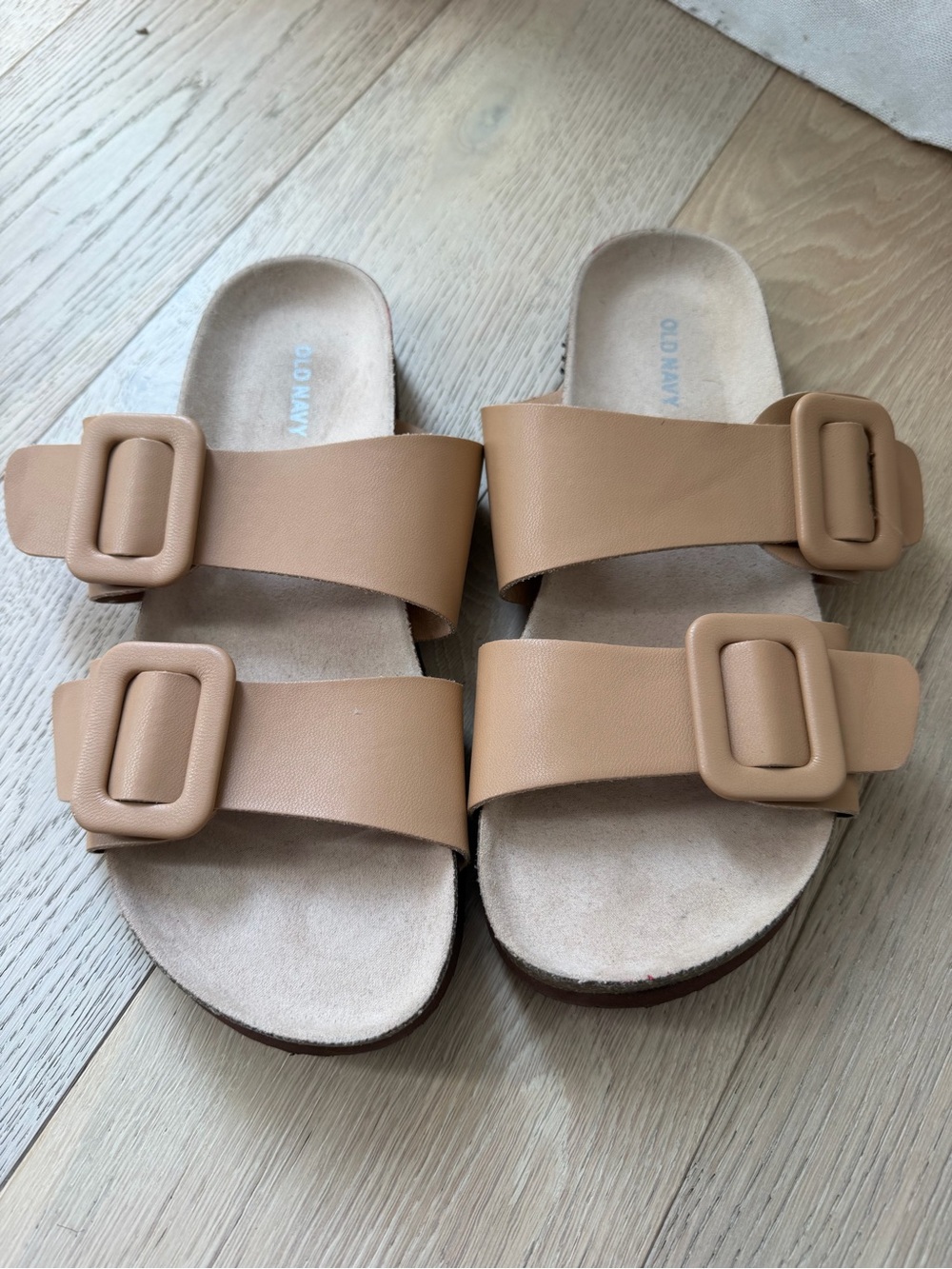 Old Navy Tan Buckle Slide Sandals size 8